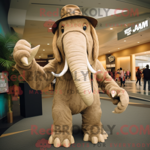 Tan Mammoth mascot costume...