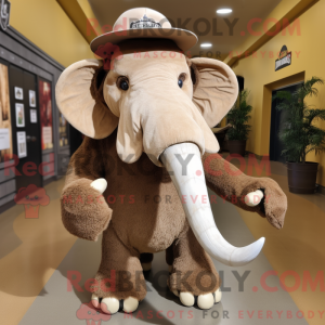 Tan Mammoth maskot kostume...