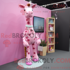 Pink Giraffe mascot costume...