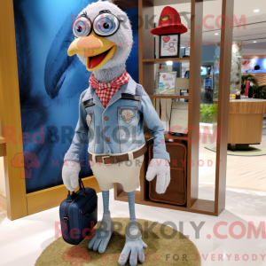 Sølv Tyrkiet maskot kostume...