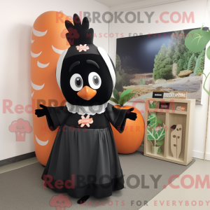 Sort Abrikos maskot kostume...