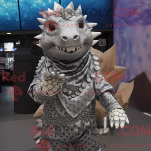Silver Ankylosaurus mascot...