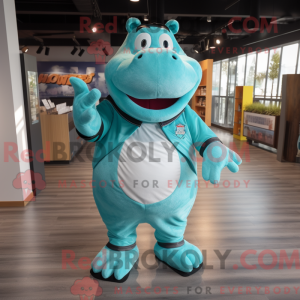Teal Hippopotamus mascot...