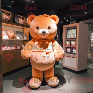 Peach Teddy Bear mascot...