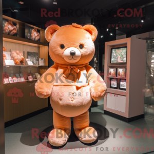Peach Teddy Bear maskot...