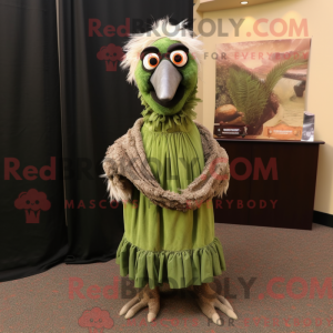 Olive Emu maskotdraktfigur...