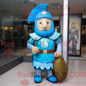 Blue Roman Soldier mascot...