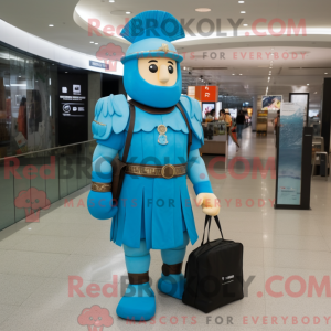 Blue Roman Soldier mascot...