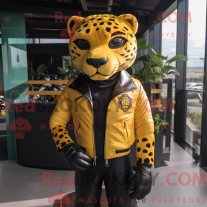 Geel Jaguar-mascottekostuum...