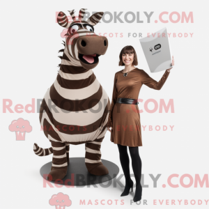 Brown Zebra mascot costume...