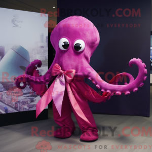 Magenta Octopus mascot...