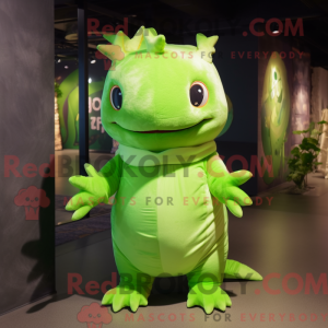 Lime Green Axolotls mascot...