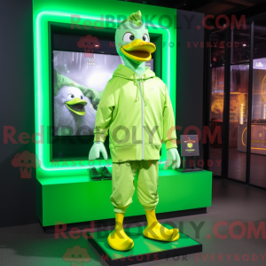 Lime Green Duck mascot...