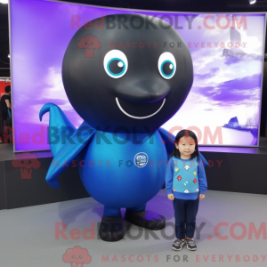 Black Blue Whale mascot...