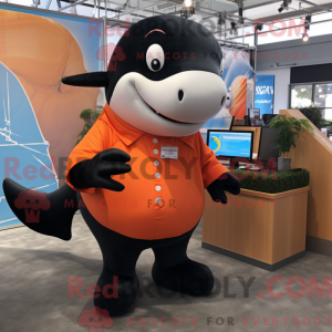Orange Killer Whale mascot...