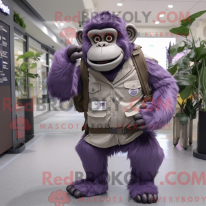 Lavendel Gorilla maskot...