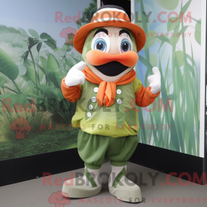 Olive Clown Fish mascot...