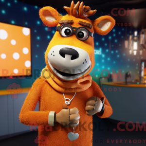 Orange Jersey Cow mascot...