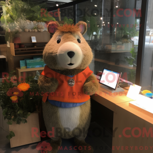 Peach Capybara maskot...