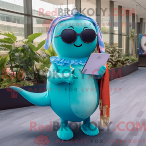 Turquoise Narwhal mascot...