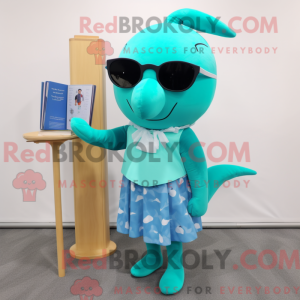 Turquoise Narwhal mascot...