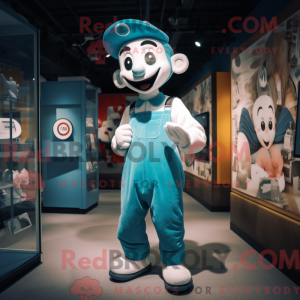 Cyan Mime mascot costume...