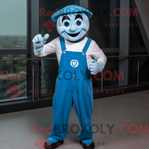 Cyan Mime maskot kostume...