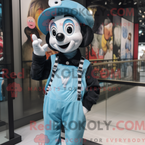 Cyan Mime mascot costume...