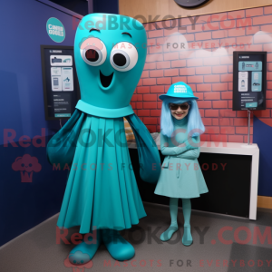 Postava maskota Teal Squid...