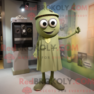 Olive Camera maskot kostume...