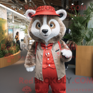 Gray Red Panda mascot...