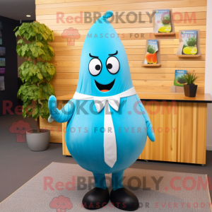 Cyan Pære maskot kostume...