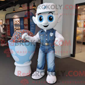White Candy mascot costume...