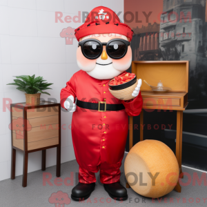 Red Dim Sum mascot costume...