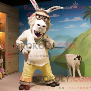 Cream Donkey maskot kostume...