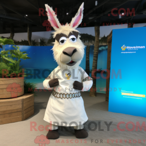 Cream Donkey mascot costume...