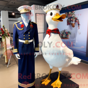 Navy Muscovy Duck mascot...
