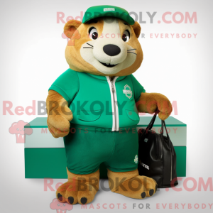 Green Marmot mascot costume...