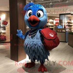 Red Blue Jay maskot kostume...