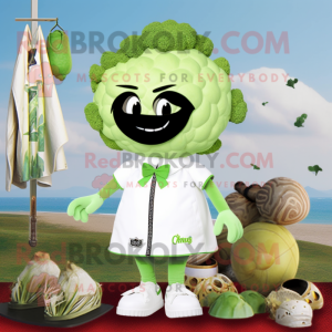 Hvid Broccoli maskot...