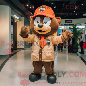 Tan Mandarin mascot costume...