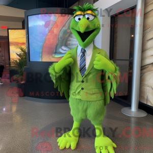 Lime Green Hawk mascot...