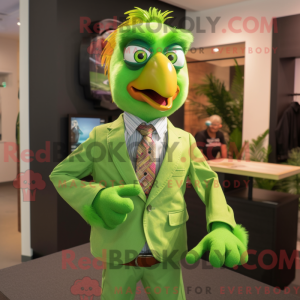 Lime Green Hawk mascot...