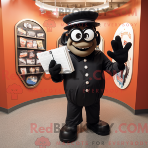 Black Baseball Glove mascot...