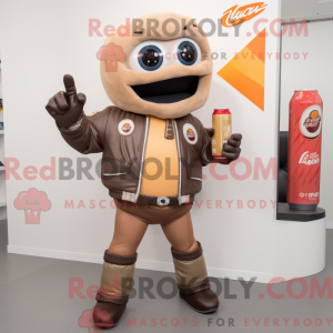 Tan Soda Can mascot costume...