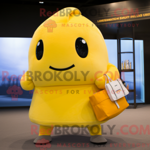 Gul Narhval maskot kostume...