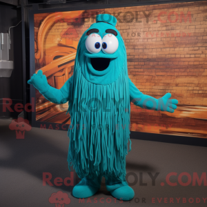 Blågrøn Spaghetti maskot...