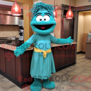 Teal Spaghetti mascot...