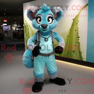 Cyan Lemur Maskottchen...