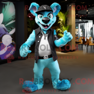 Cyan Lemur maskot kostume...